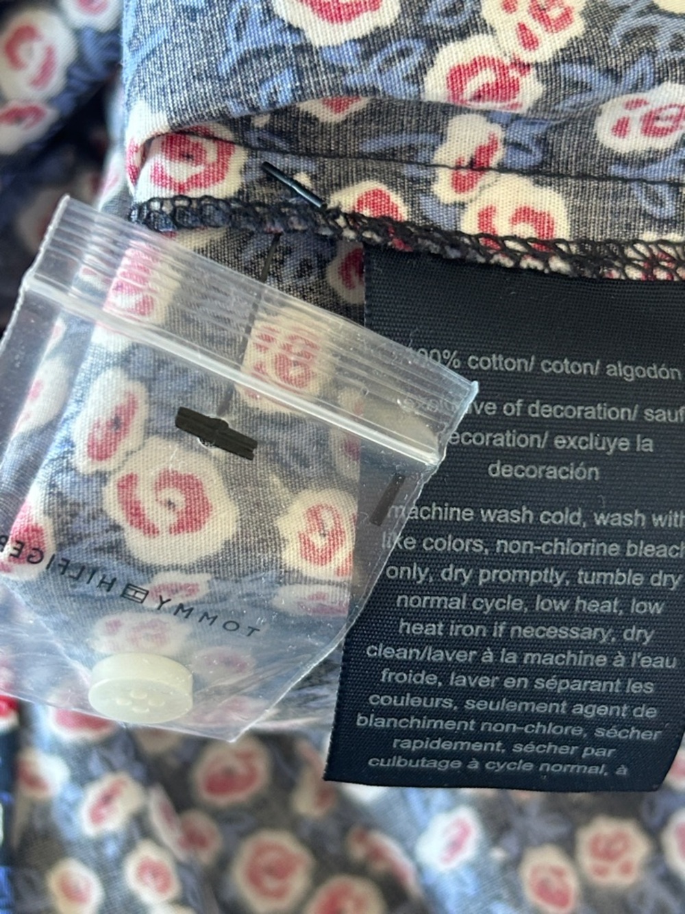 Tommy Hilfiger Navy Sleeveless Floral Shirt Dress - Picture 5 of 5